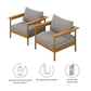 Wren Outdoor Patio Teak Wood Armchair Set of 2 by Modway FredCo