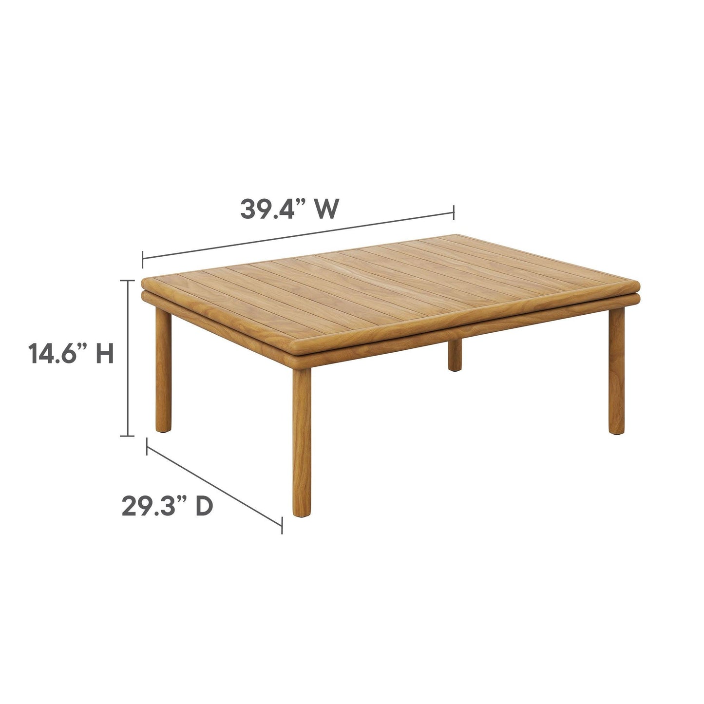 Wren Outdoor Patio Teak Wood Coffee Table by Modway FredCo