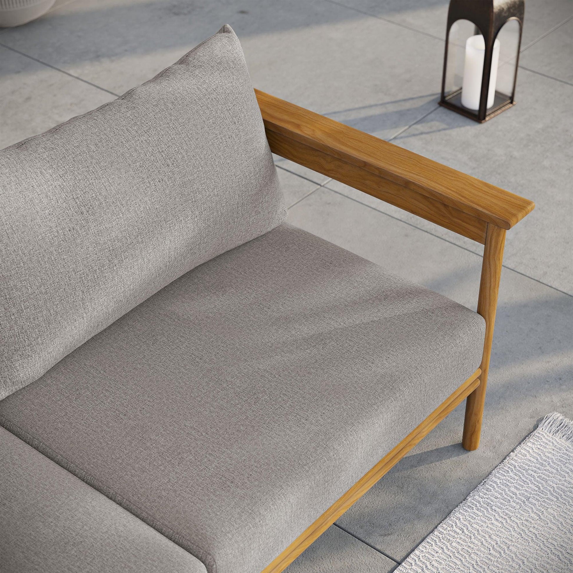 Wren Outdoor Patio Teak Wood Sofa by Modway FredCo