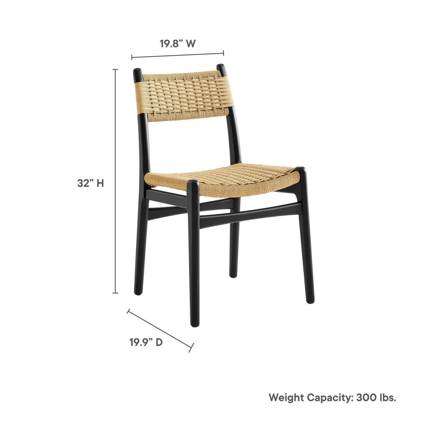Wynn Rope and Wood Dining Side Chairs Set of 2 by Modway FredCo