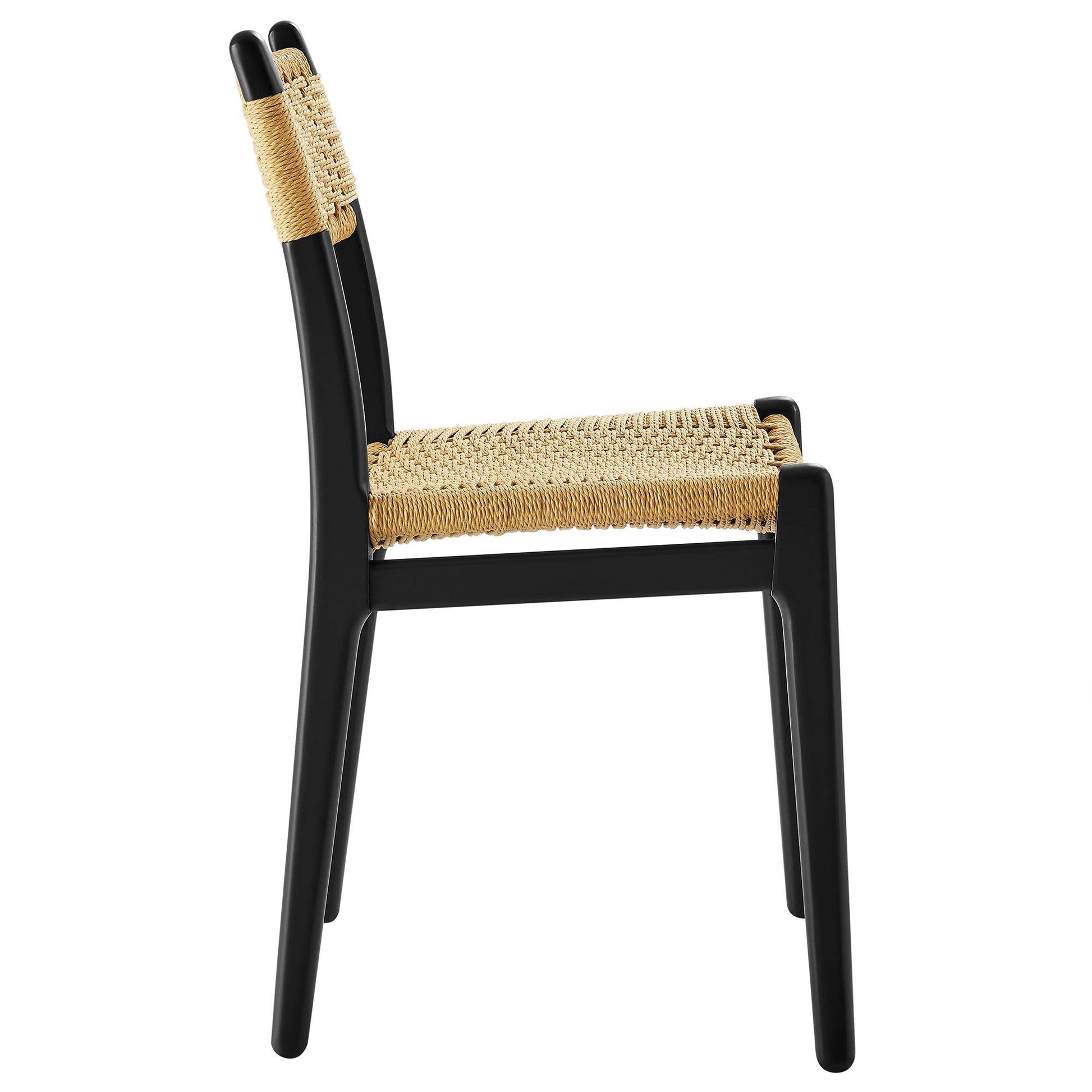Wynn Rope and Wood Dining Side Chairs Set of 2 by Modway FredCo