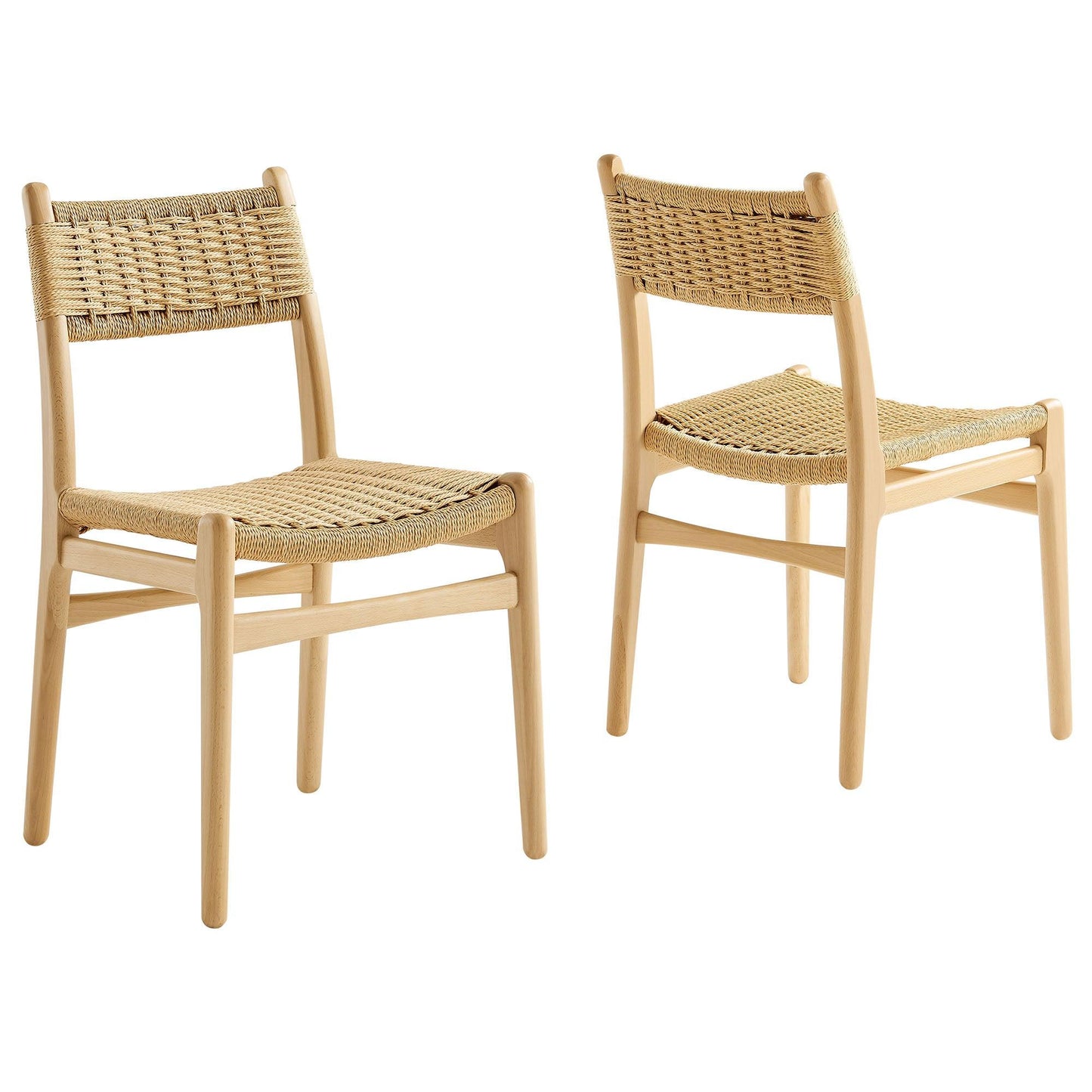 Wynn Rope and Wood Dining Side Chairs Set of 2 by Modway FredCo