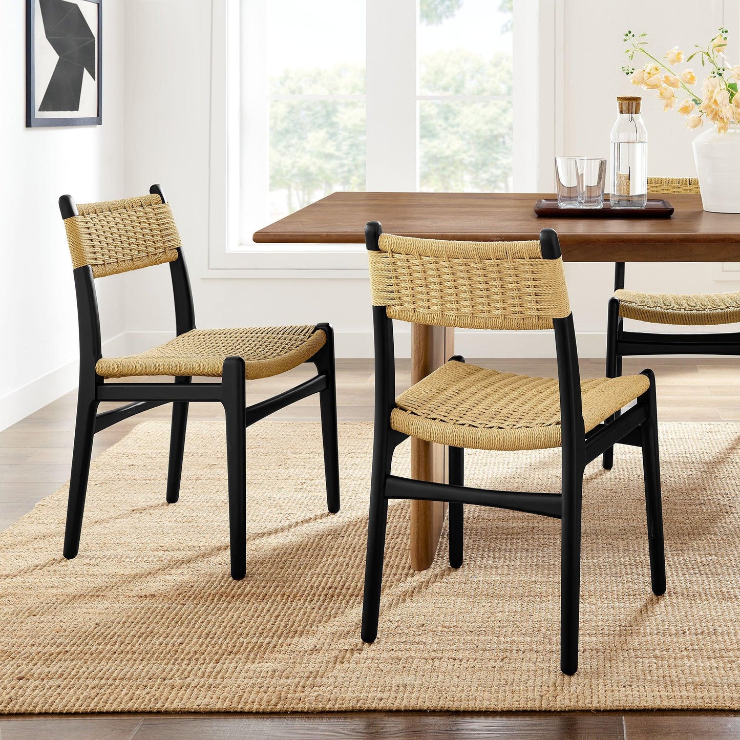 Wynn Rope and Wood Dining Side Chairs Set of 2 by Modway FredCo