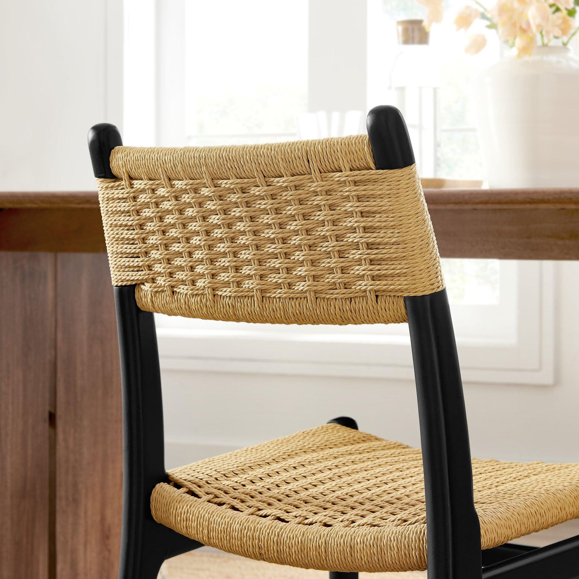 Wynn Rope and Wood Dining Side Chairs Set of 2 by Modway FredCo