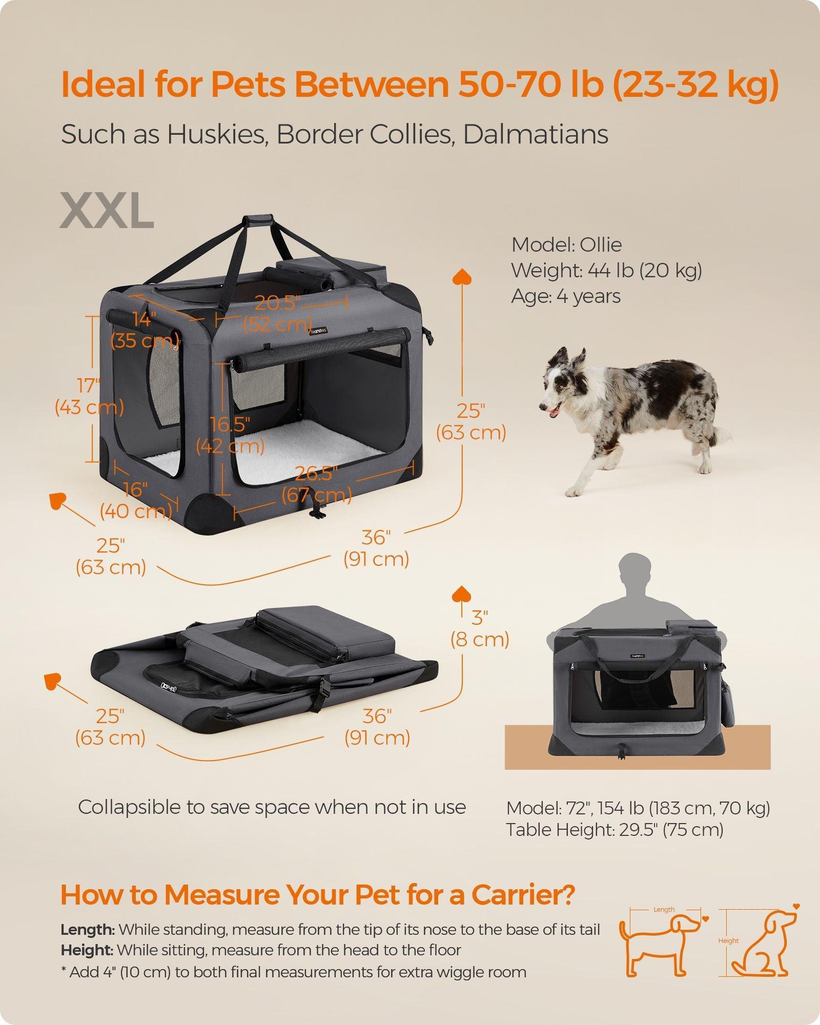 XXL Collapsible Dog Crate Gray FredCo