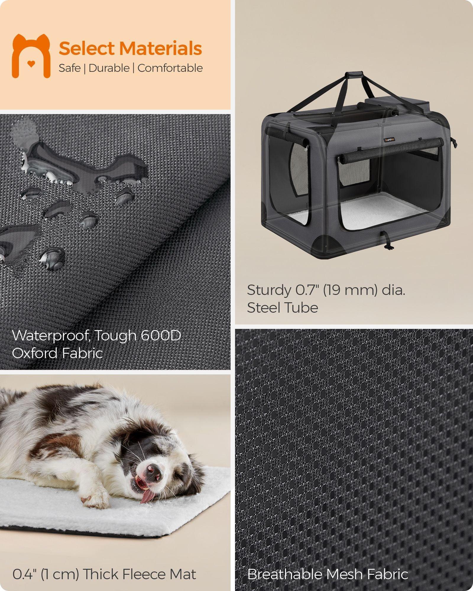 XXL Collapsible Dog Crate Gray FredCo