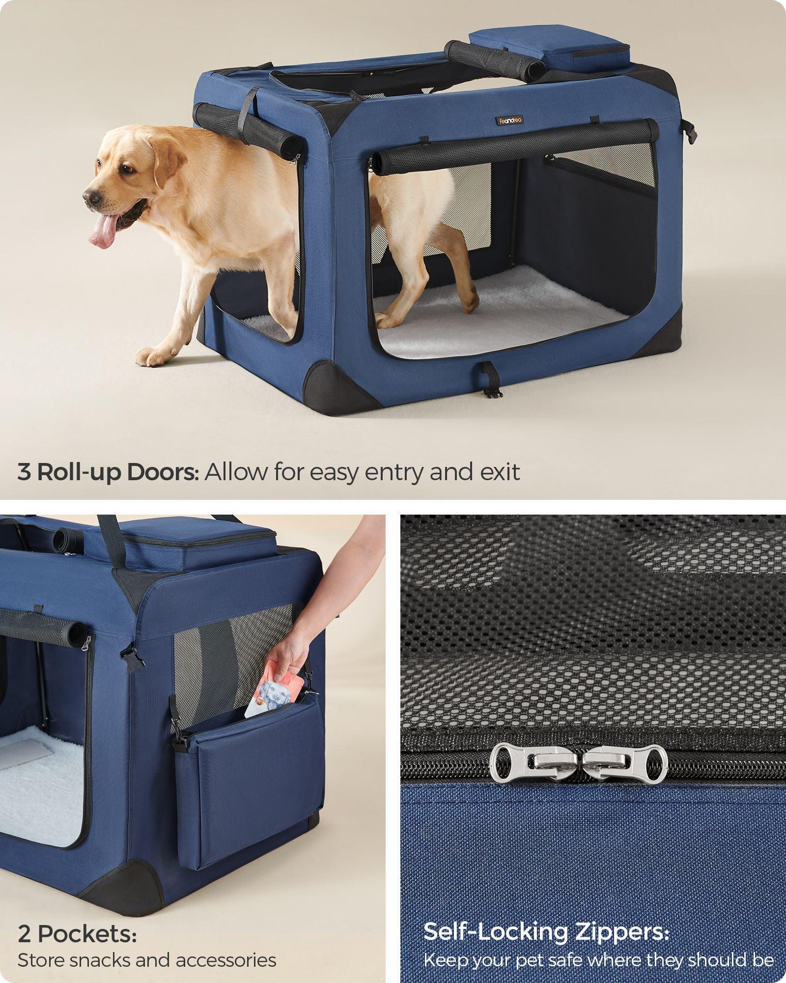 XXXL Collapsible Dog Crate Dark Blue FredCo