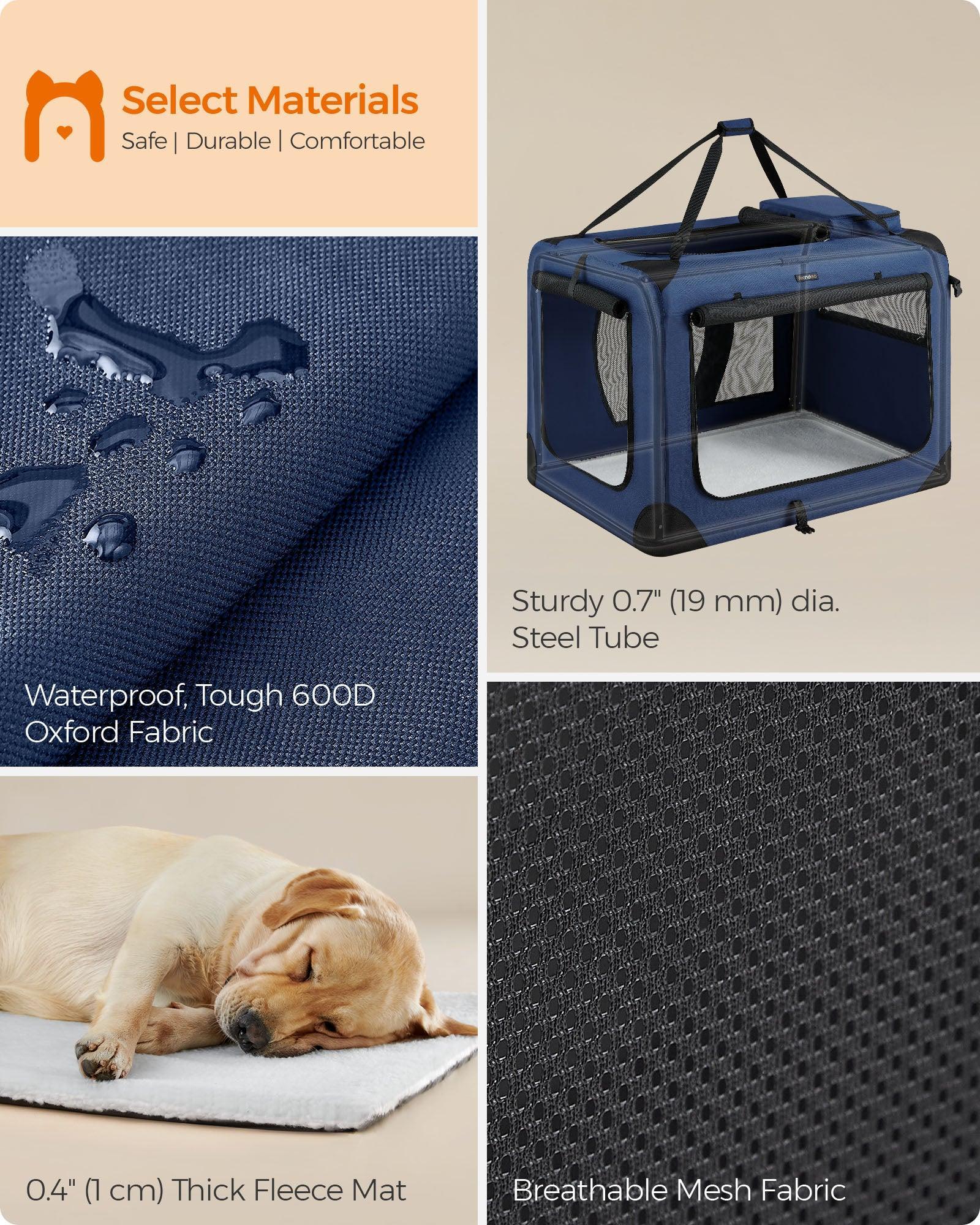 XXXL Collapsible Dog Crate Dark Blue FredCo