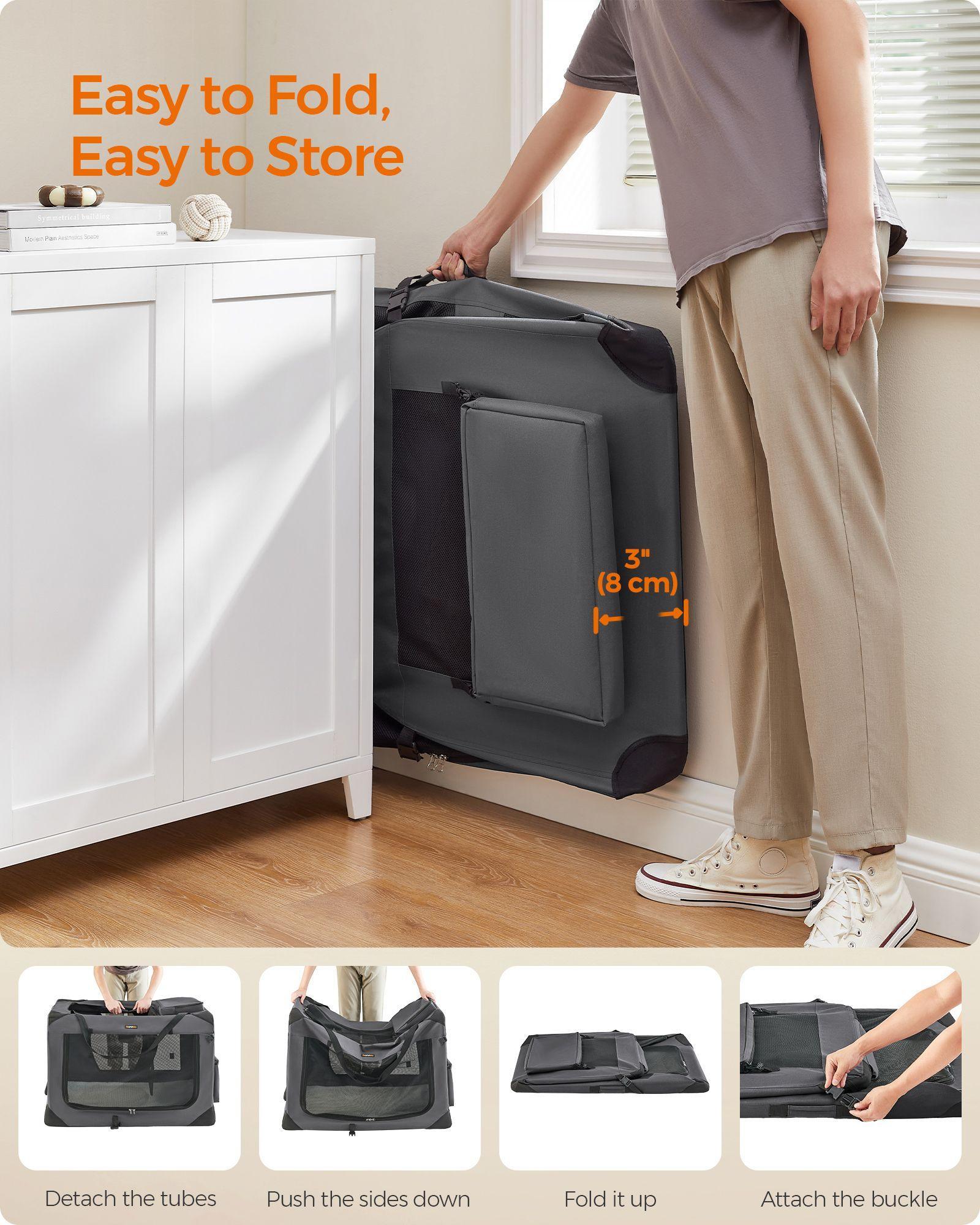XXXL Collapsible Dog Crate Gray FredCo