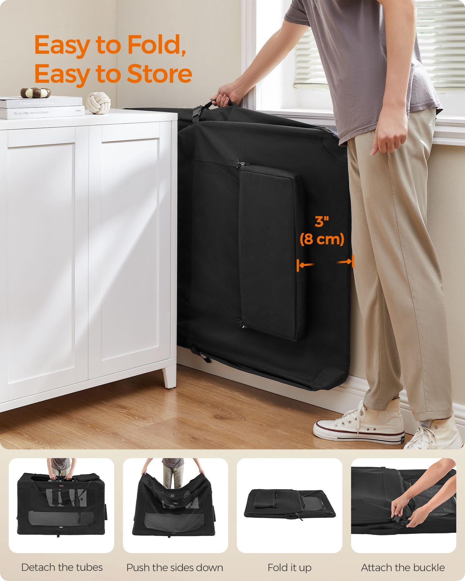 XXXXL Collapsible Dog Crate Ink Black FredCo