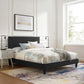 Yasmine Channel Tufted Performance Velvet Queen Platform Bed, MOD-6976 FredCo