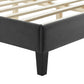 Yasmine Channel Tufted Performance Velvet Queen Platform Bed, MOD-6976 FredCo