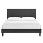 Yasmine Channel Tufted Performance Velvet Queen Platform Bed, MOD-6976 FredCo