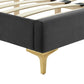 Yasmine Channel Tufted Performance Velvet Queen Platform Bed, MOD-6980 FredCo