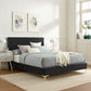 Yasmine Channel Tufted Performance Velvet Queen Platform Bed, MOD-6980 FredCo