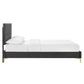 Yasmine Channel Tufted Performance Velvet Queen Platform Bed, MOD-6980 FredCo