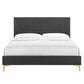 Yasmine Channel Tufted Performance Velvet Queen Platform Bed, MOD-6980 FredCo