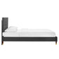 Yasmine Channel Tufted Performance Velvet Twin Platform Bed, MOD-6988 FredCo