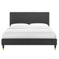 Yasmine Channel Tufted Performance Velvet Twin Platform Bed, MOD-6988 FredCo