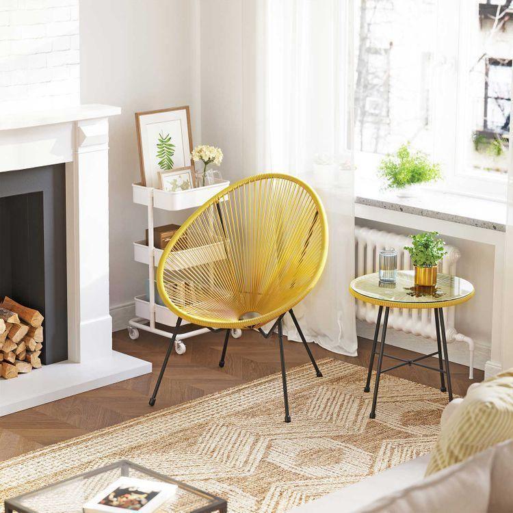 Yellow 3-Piece Outdoor Acapulco Chair FredCo