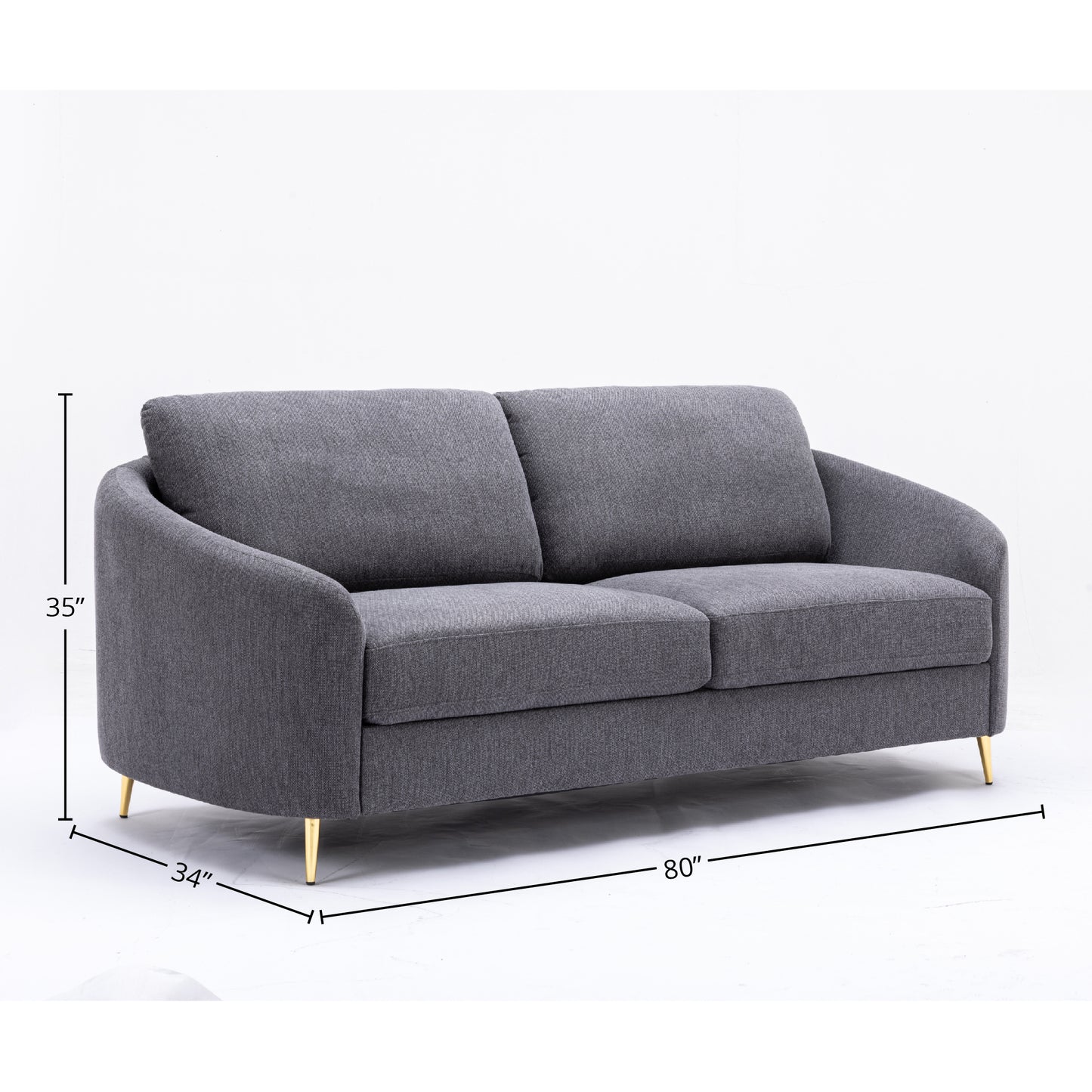 Yuina Gray Linen Sofa FredCo