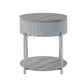 Yukino Gray High Gloss & Chrome Finish End Table FredCo