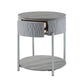 Yukino Gray High Gloss & Chrome Finish End Table FredCo