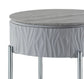Yukino Gray High Gloss & Chrome Finish End Table FredCo