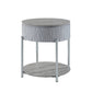Yukino Gray High Gloss & Chrome Finish End Table FredCo
