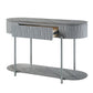 Yukino Gray High Gloss & Chrome Finish Sofa Table FredCo