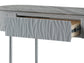 Yukino Gray High Gloss & Chrome Finish Sofa Table FredCo