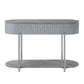 Yukino Gray High Gloss & Chrome Finish Sofa Table FredCo