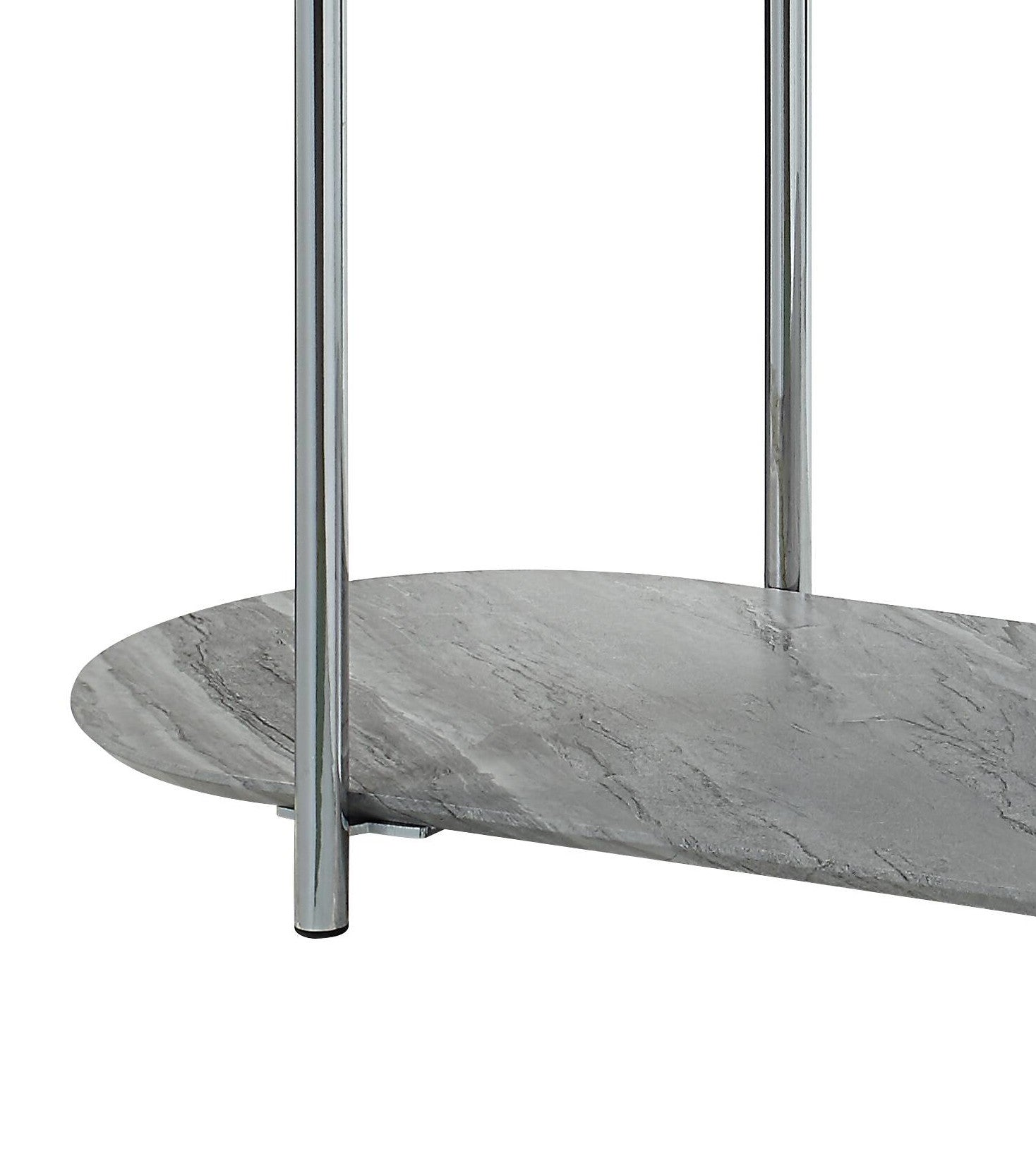 Yukino Gray High Gloss & Chrome Finish Sofa Table FredCo