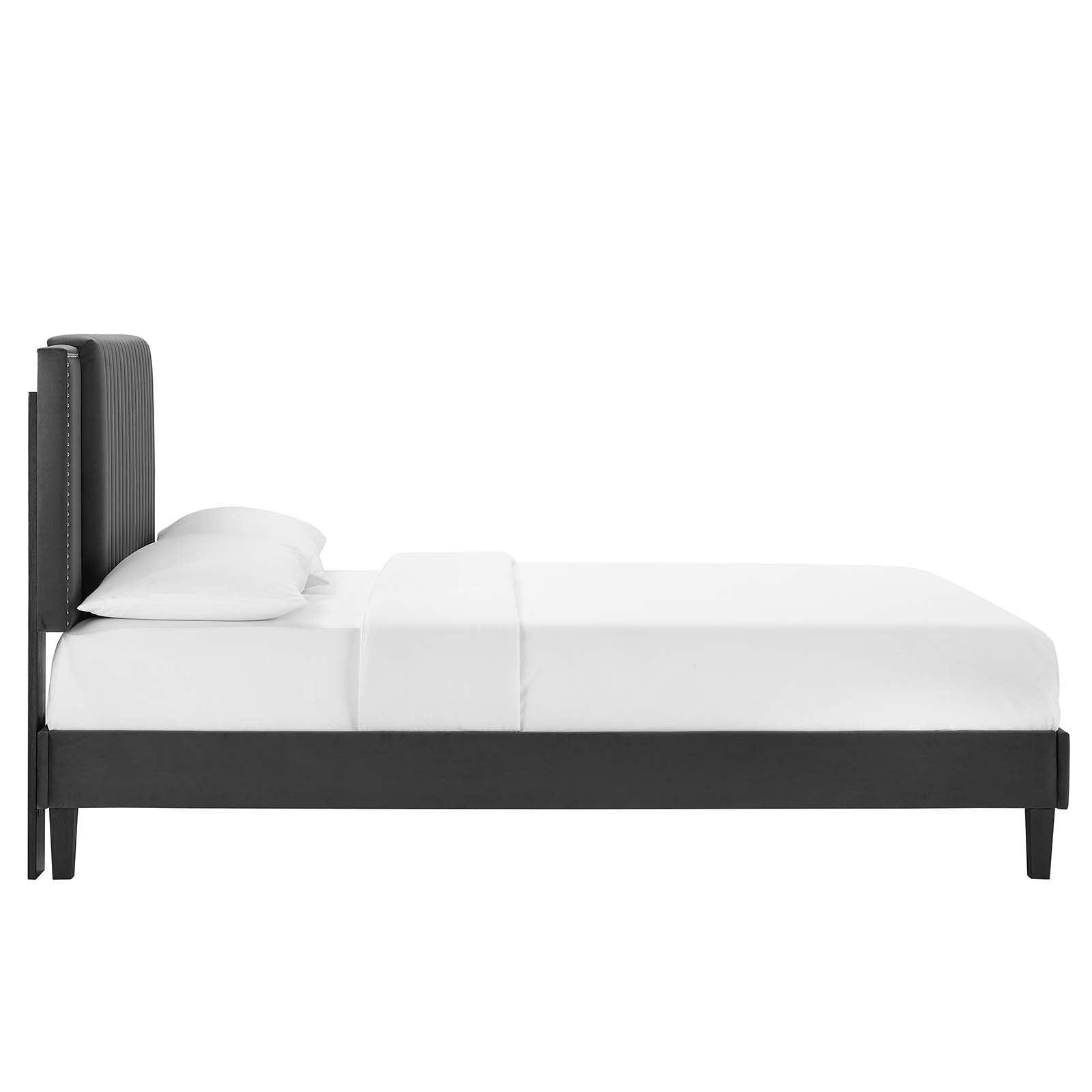 Zahra Channel Tufted Performance Velvet Full Platform Bed, MOD-7002 FredCo