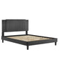 Zahra Channel Tufted Performance Velvet Full Platform Bed, MOD-7002 FredCo