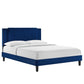 Zahra Channel Tufted Performance Velvet Full Platform Bed, MOD-7002 FredCo