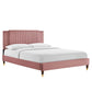 Zahra Channel Tufted Performance Velvet King Platform Bed, MOD-7010 FredCo