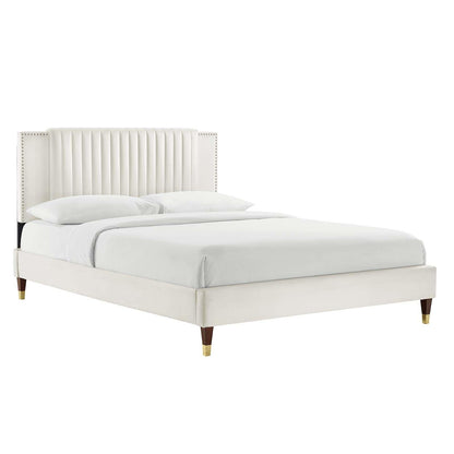 Zahra Channel Tufted Performance Velvet Twin Platform Bed, MOD-6986 FredCo