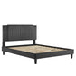 Zahra Channel Tufted Performance Velvet Twin Platform Bed, MOD-6990 FredCo