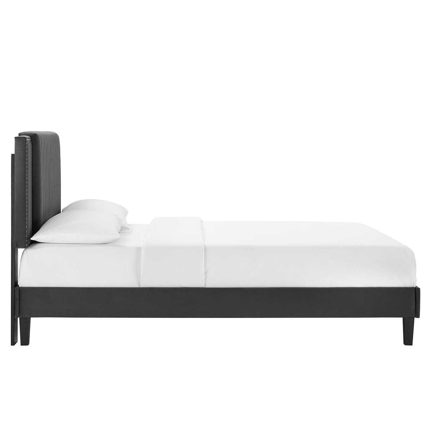 Zahra Channel Tufted Performance Velvet Twin Platform Bed, MOD-6990 FredCo