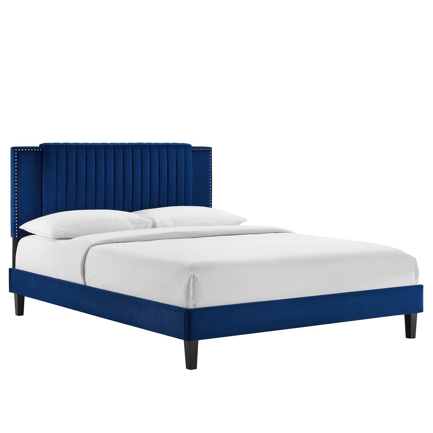 Zahra Channel Tufted Performance Velvet Twin Platform Bed, MOD-6990 FredCo