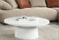 Zaid Engineering Marble & White High Gloss Finish Coffee Table FredCo