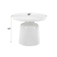 Zaid Engineering Marble & White High Gloss Finish End Table FredCo