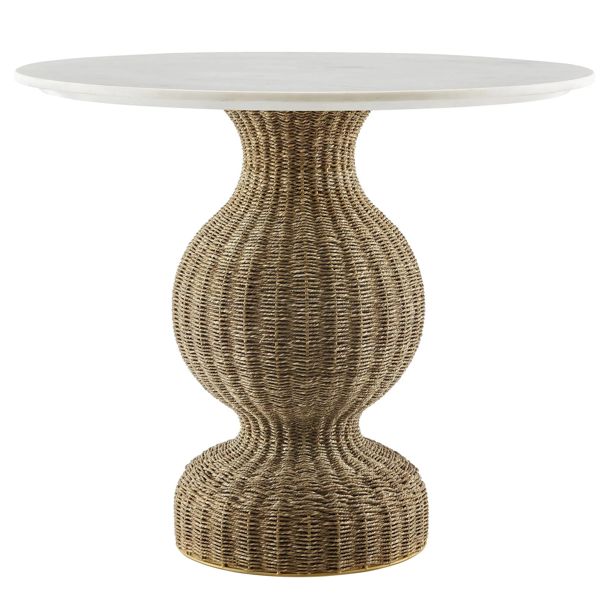 Zale 36" Marble and Seagrass Dining Table by Modway EEI-7195 FredCo