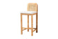 Zariah Modern Bohemian Natural Brown Rattan and Mahogany Wood Bar Stool FredCo