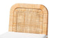 Zariah Modern Bohemian Natural Brown Rattan and Mahogany Wood Bar Stool FredCo