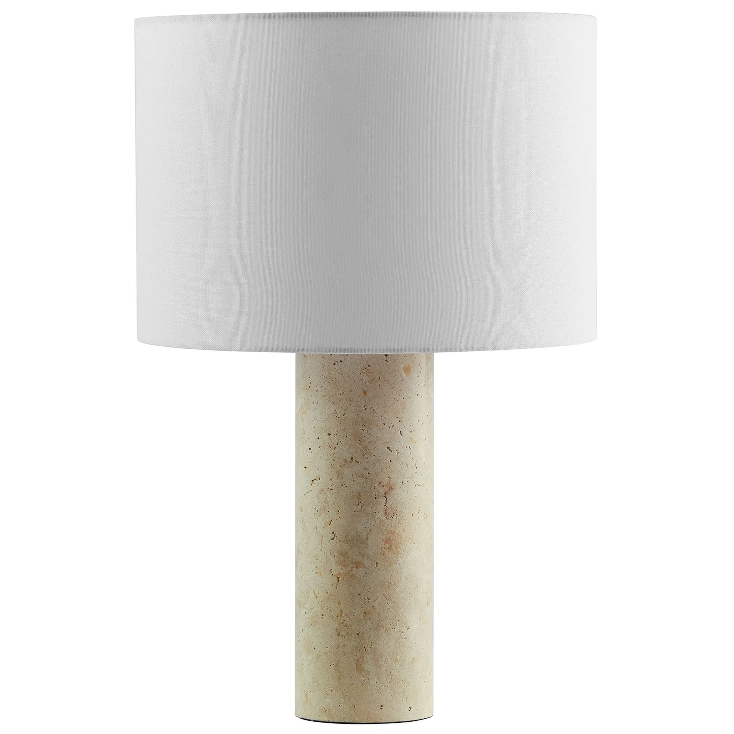 Zenith Travertine Table Lamp With Fabric Drum Shade by Modway EEI-7213 FredCo