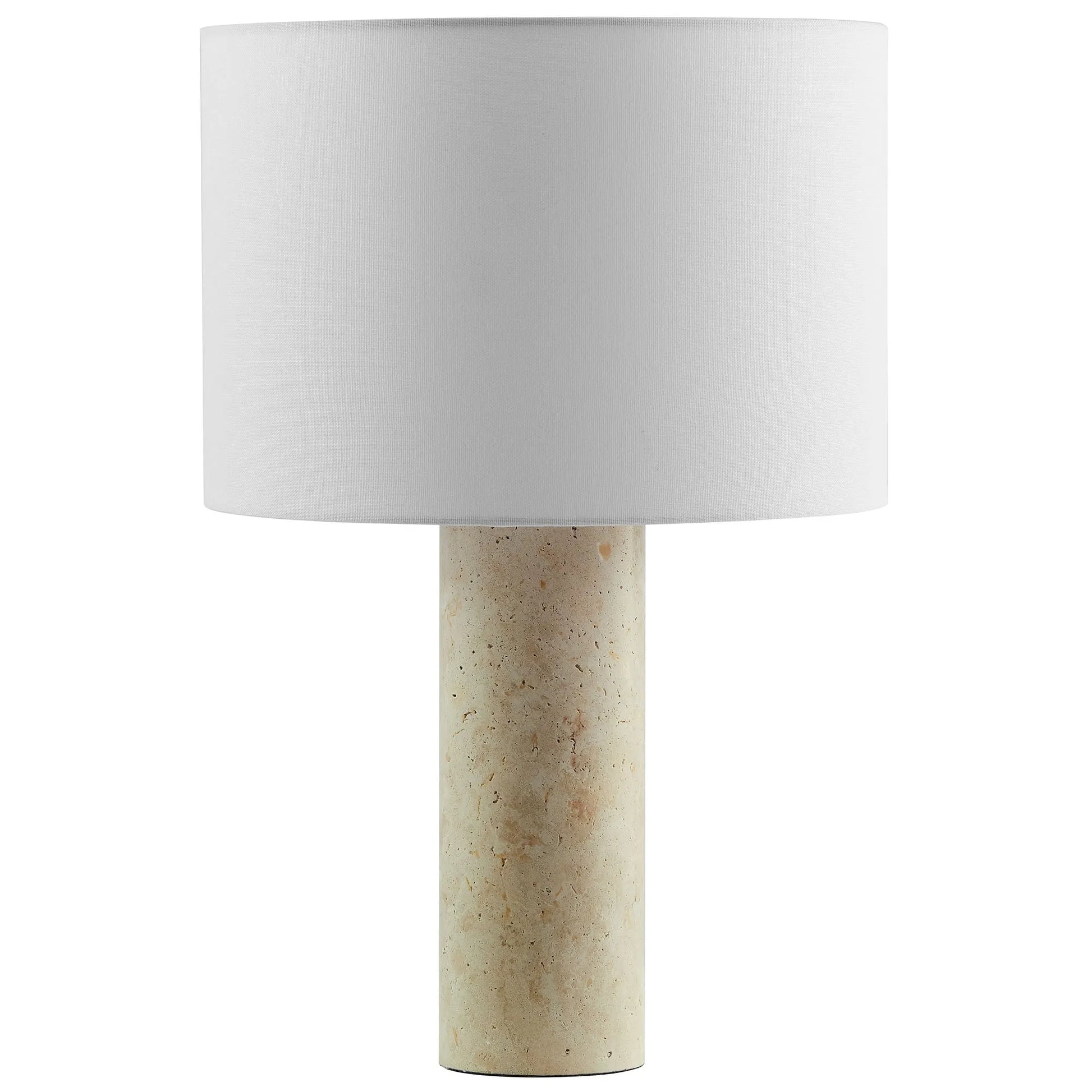 Zenith Travertine Table Lamp With Fabric Drum Shade by Modway EEI-7213 FredCo