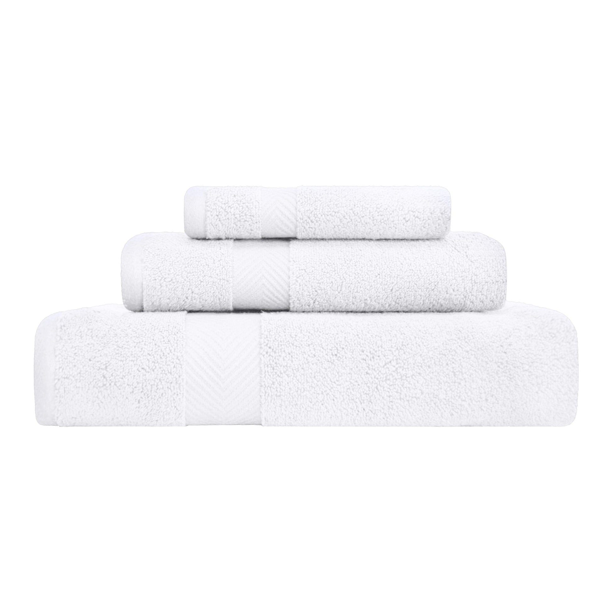 Zero-Twist Smart-Dry Absorbent Combed Cotton Plush 3-Piece Towel Set FredCo