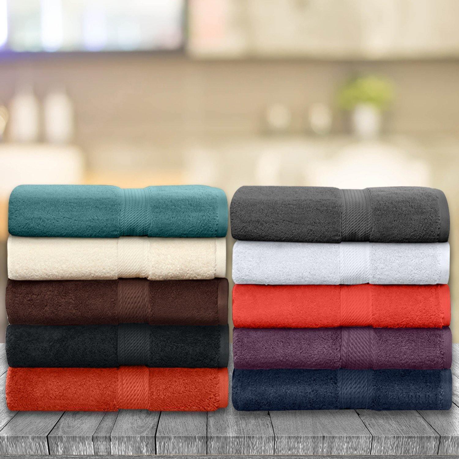 Zero-Twist Smart-Dry Absorbent Cotton Plush 6-Piece Towel Set FredCo